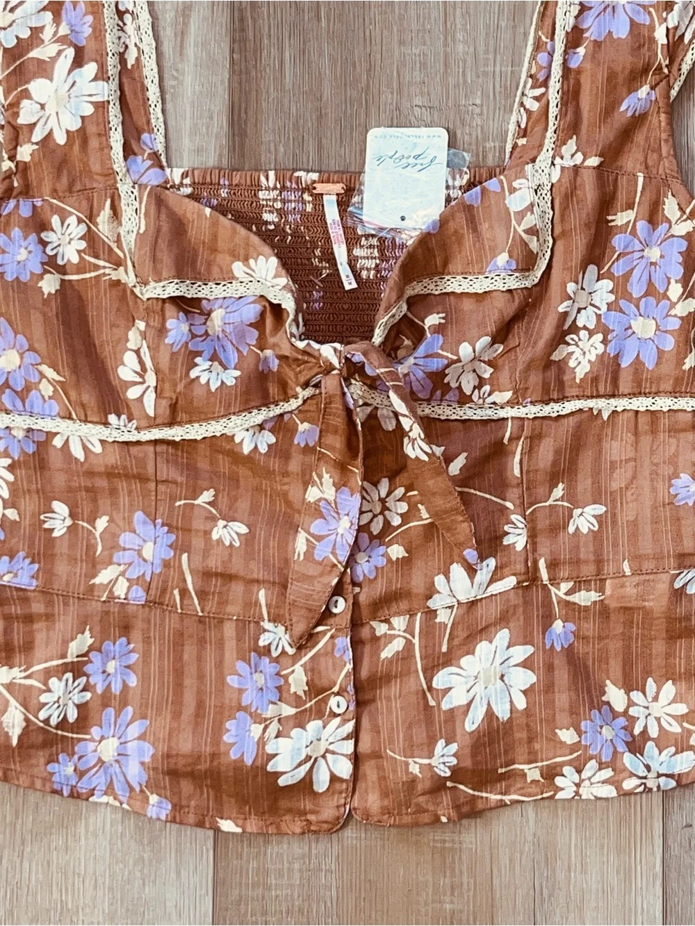 NWT Free People Call Me Baby Front Button Blouse Size Medium